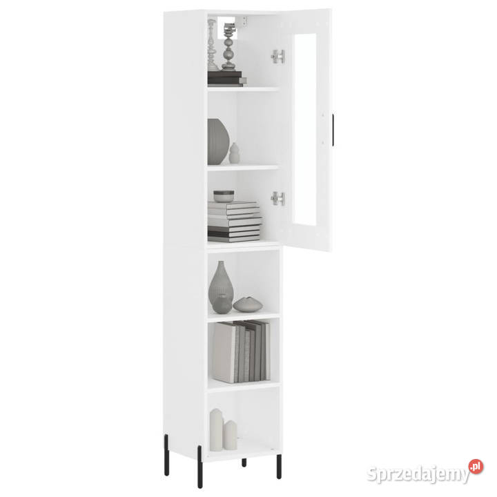 Wysoka szafka biała 345x34x180 materiał mazowieckie Warszawa