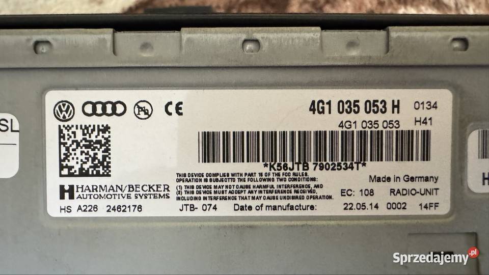 Audi MMI 3G komplet Radio wyświetlacz panel