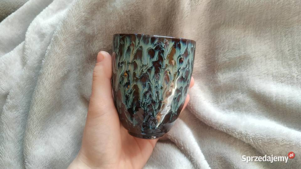 Kubek ceramiczny kubeczek czarka ceramiczna odcienie błękitu Tarnowskie Góry