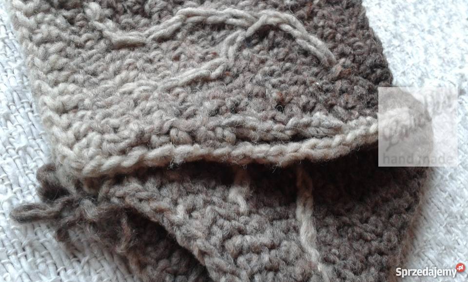 Rękawiczki mitenki wełniane na szydełku Białystok