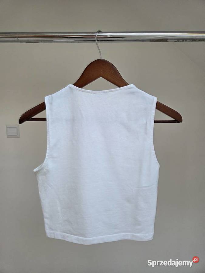 Biały tank top bluzka koszulka bez rękawów Liszki