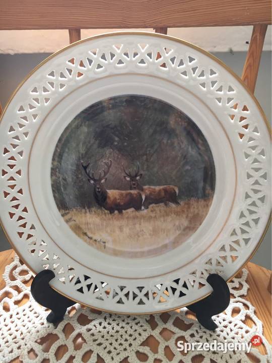 Talerze motyw zwierzęta leśne Dobre Miasto