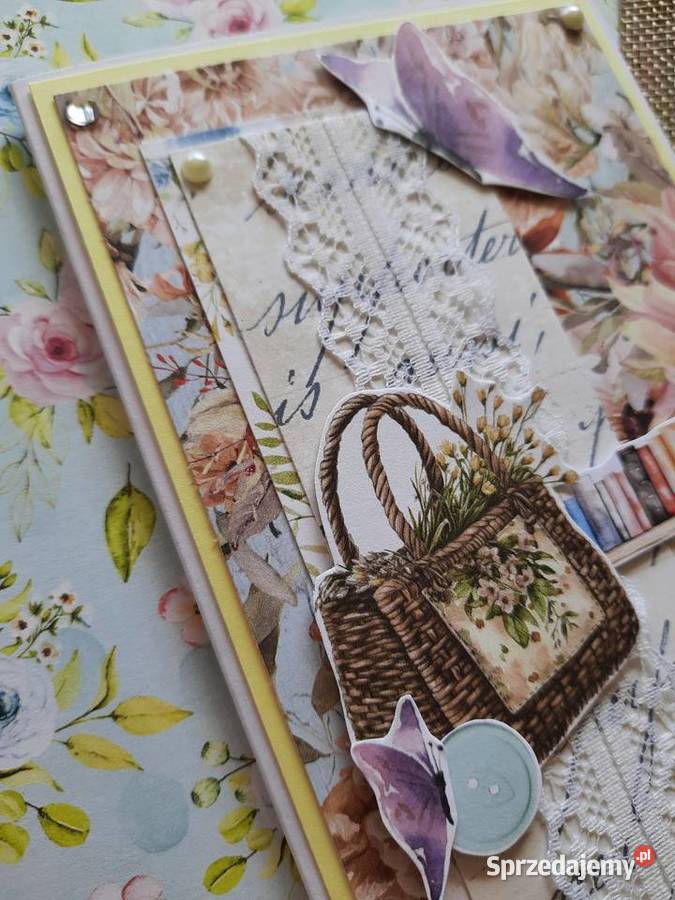 Kartka podziękowanie personalizowana handmade Ryki