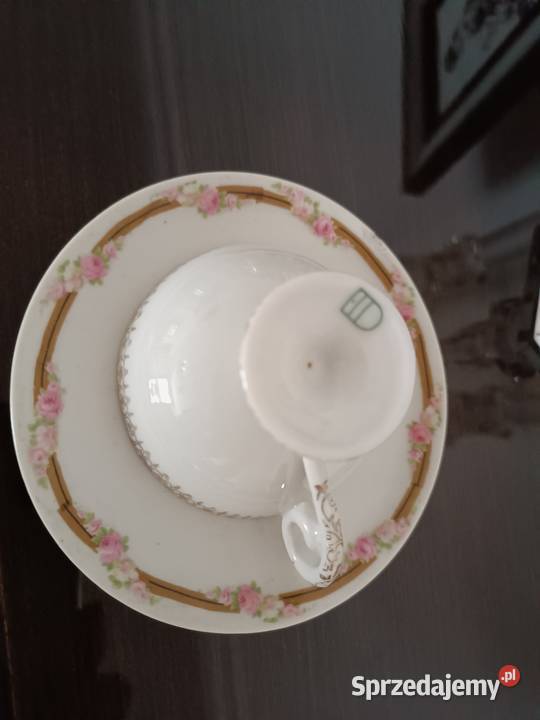 Sygnatura Suhl Staruszka filiżanka porcelanowa Jastrzębie-Zdrój