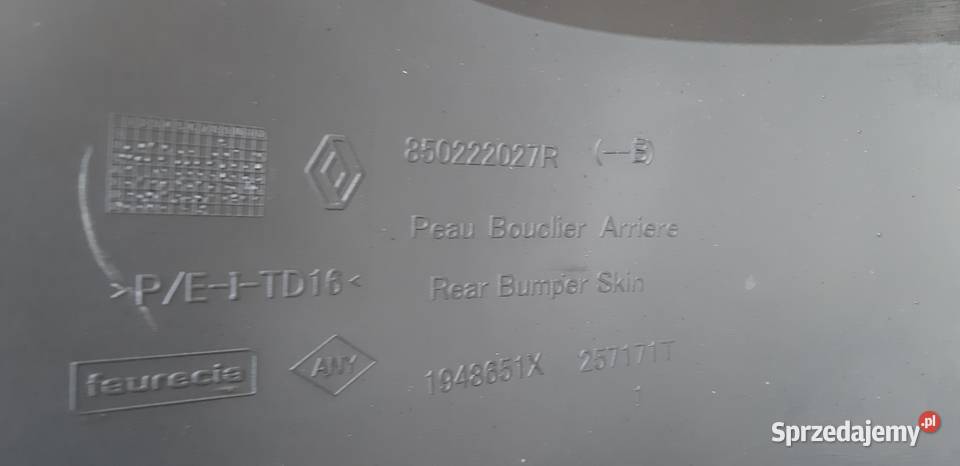 DACIA DUSTER II ZDERZAK TYŁ TYLNY 850222027R Bieleń