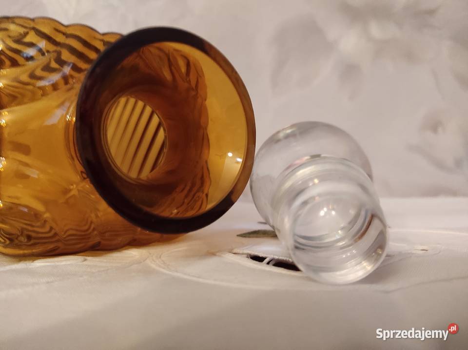 Karafka kryształowa grube miodowe szkło NOWA Białystok