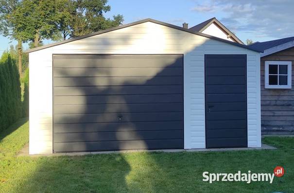 Biały GRAFIT Garaż Blaszany Dwuspadowy z sprzedam