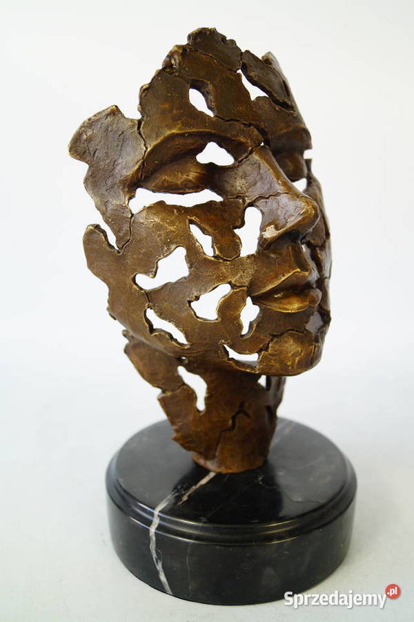 TWARZ figura z brązu rzeźba modernistyczna brąz Gizałki