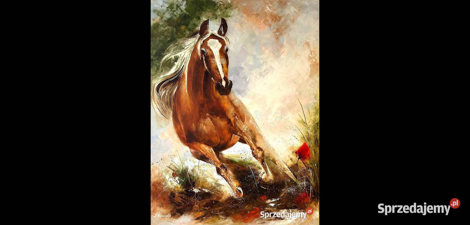 Kowalik Koń w galopie 60x80 obraz olejny Warszawa sprzedam