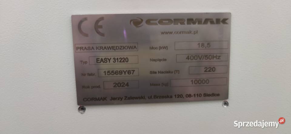 Prasa krawędziowa EASY 31220 CORMAKzestaw mazowieckie Grójec