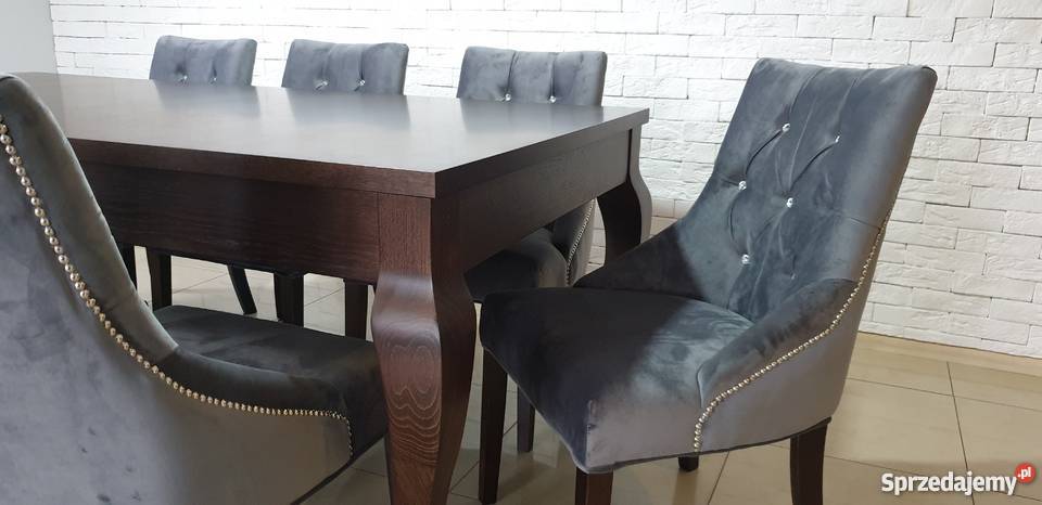 Krzesło chesterfield z kołatką tapicerowane Stoły, krzesła, biurka Poznań