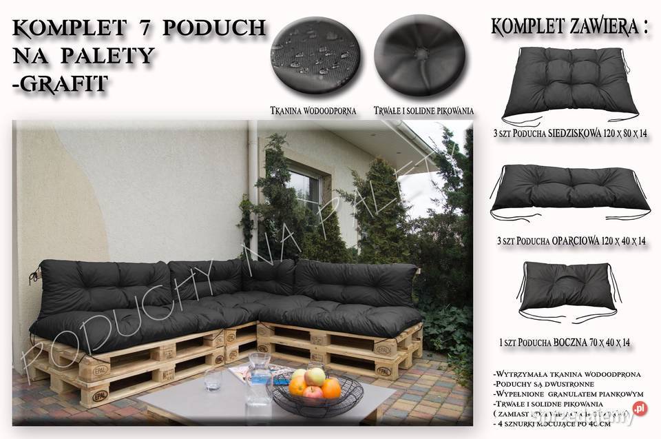 Poduszki ogrodowe na palety na narożnik wielkopolskie