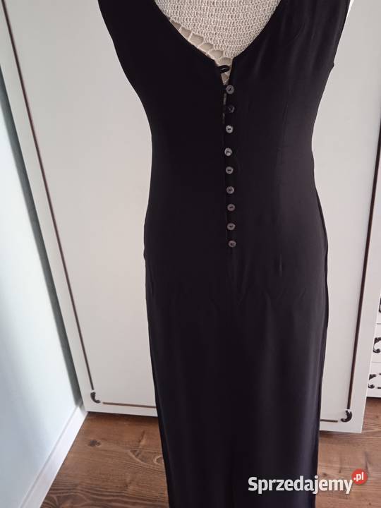 CZARNA DŁUGA SEXY SUKNIA Z ŻORŻETY LAURA ASHLEY wielkopolskie Piła sprzedam