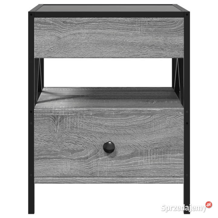 Stolik kawowy z LED Infinity szary dąb sonoma mazowieckie