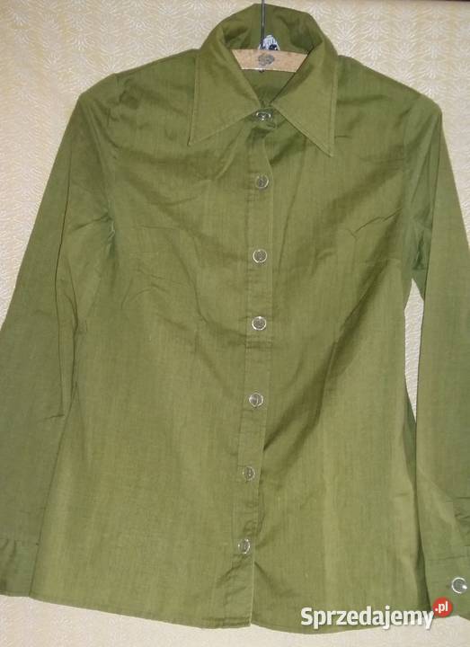 Koszula klasyczna bawełniana khakiS Bez wzoru Łódź