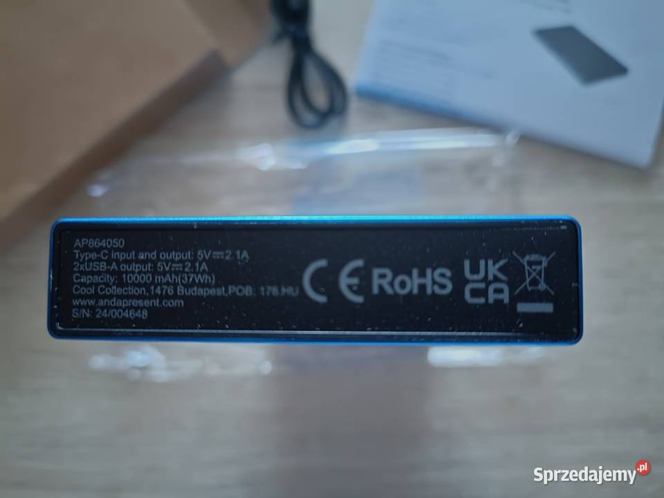 Power Bank 10000 mAh aluminiowy Kwidzyn