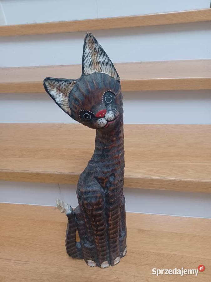 Drewniany kot Figurki i rzeźby Kraków