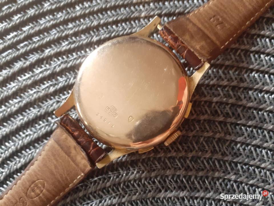 Złoty zegarek Atlantic chronograf 750 18k klasyk sprzedam