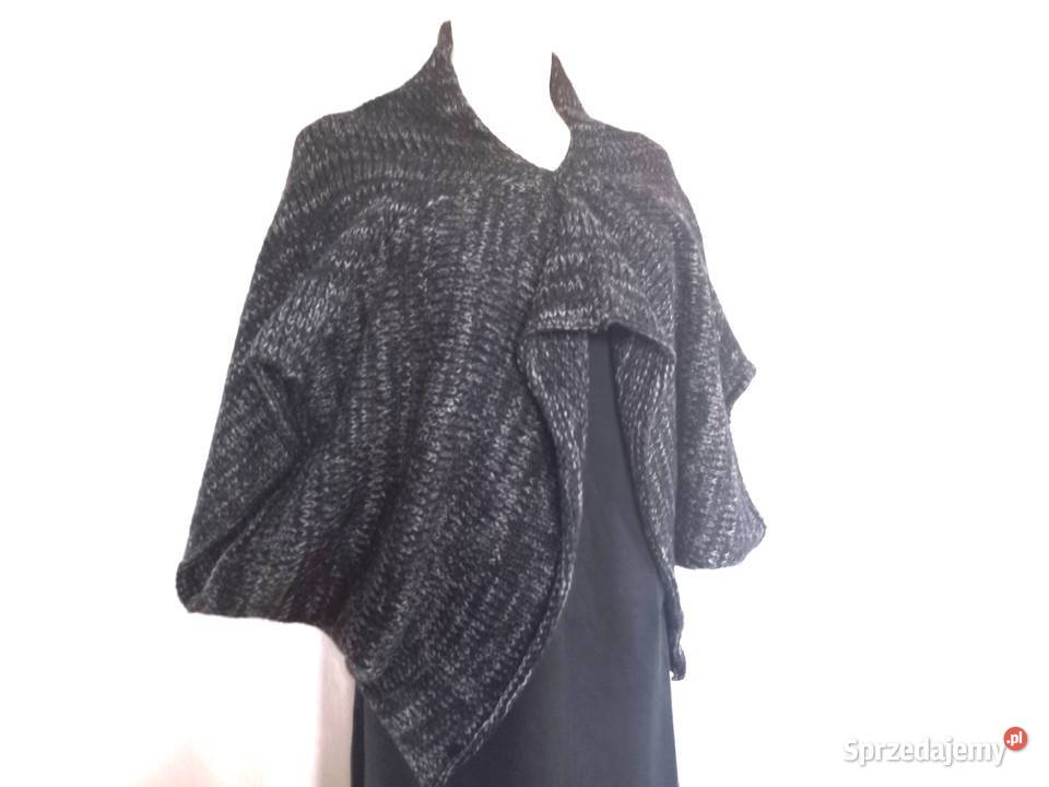 Ponczo damskie Sweter czarny r MXL dzianina NOWE