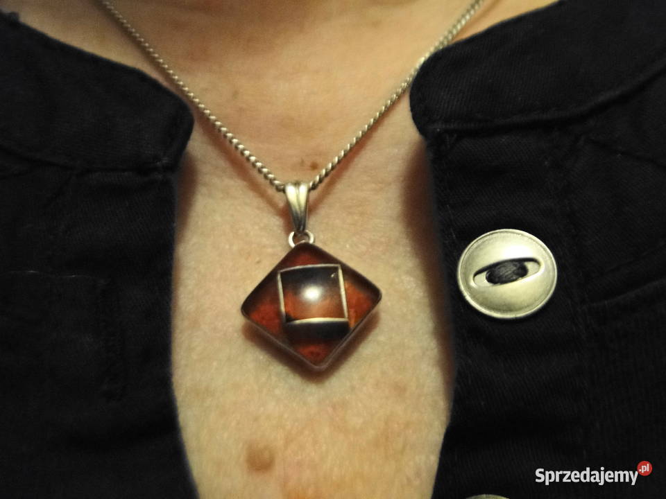 Stary Naszyjnik srebro i bursztyn bałtycki Warszawa