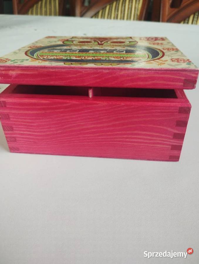 Piękna szkatułka decoupage z sową Dekoracje i ozdoby małopolskie Bochnia