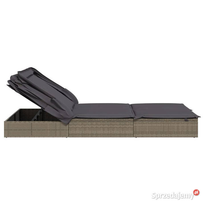 Leżak 2os składany dach szary 213x118x97