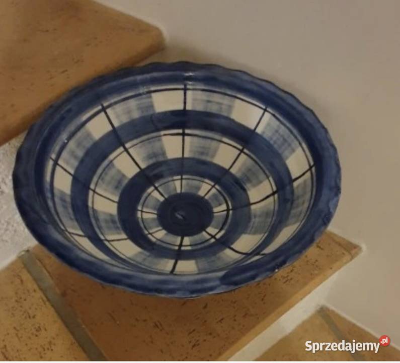 Duża PATERA NA NÓŻCE ceramika z Biot Francja Dom i Ogród lubelskie Lublin
