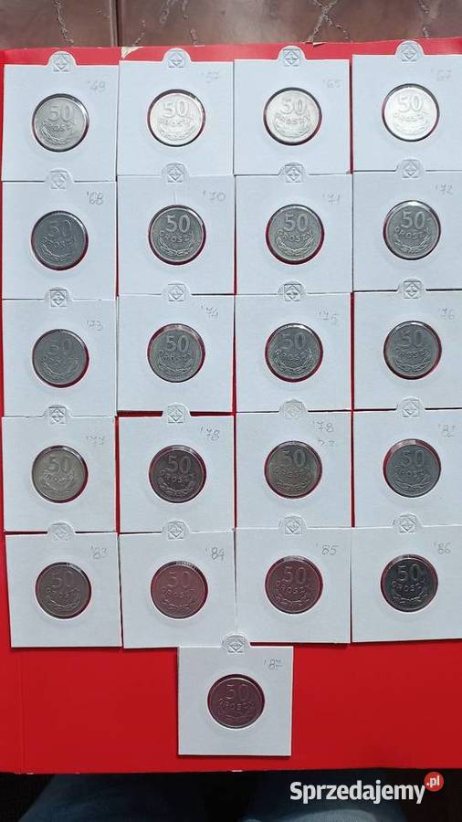 50 groszy PRL wszystkie roczniki aluminiowe małopolskie Trzebinia