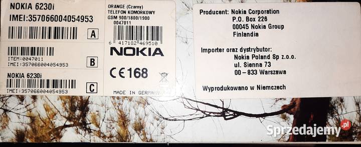 NOKIA 6230i 100 NOWA I ORYGINALNA Elektronika Podkowa Leśna