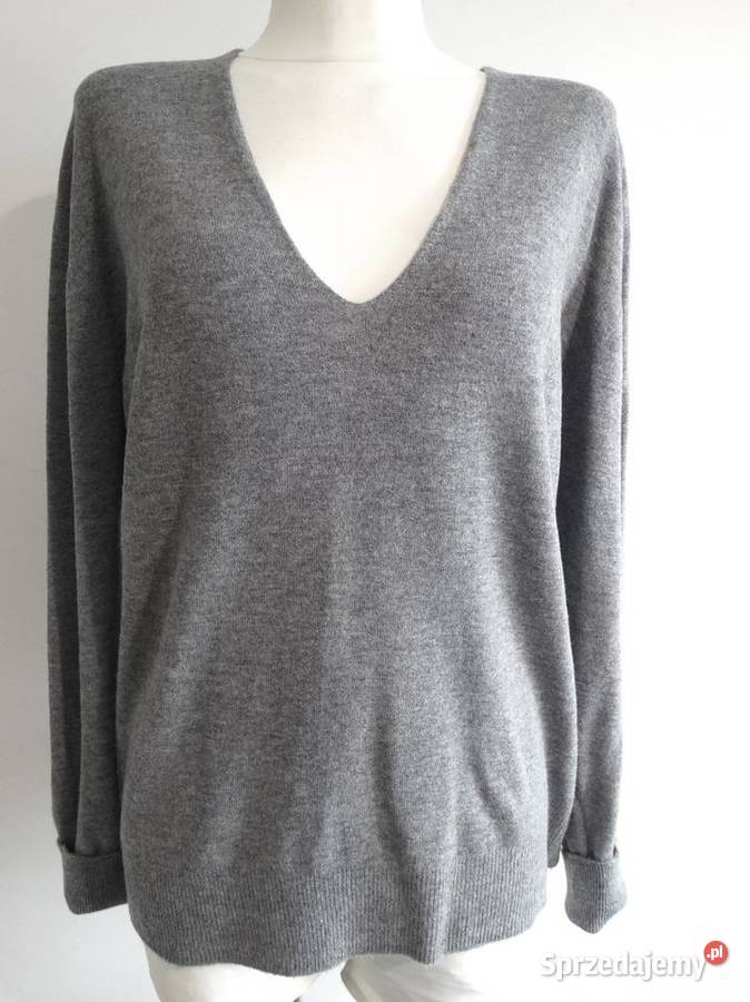 Sweter Wełniany 100 Wełna VNeck Pulower Miękki Łomża sprzedam