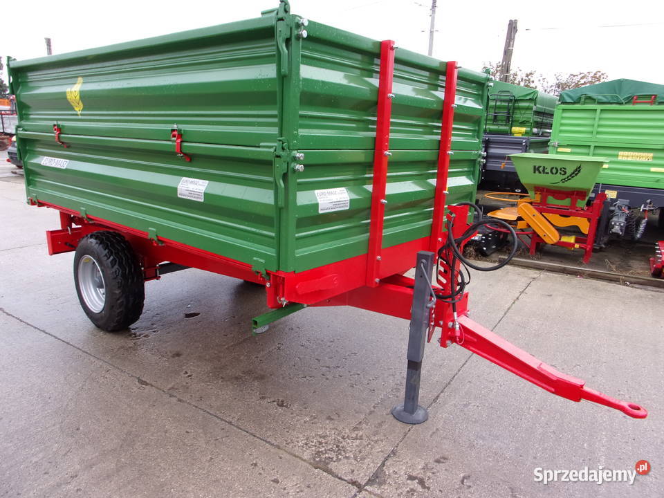 Przyczepa rolnicza 3t EuroMasz podwójne nadstawy nieuszkodzony Opoczno