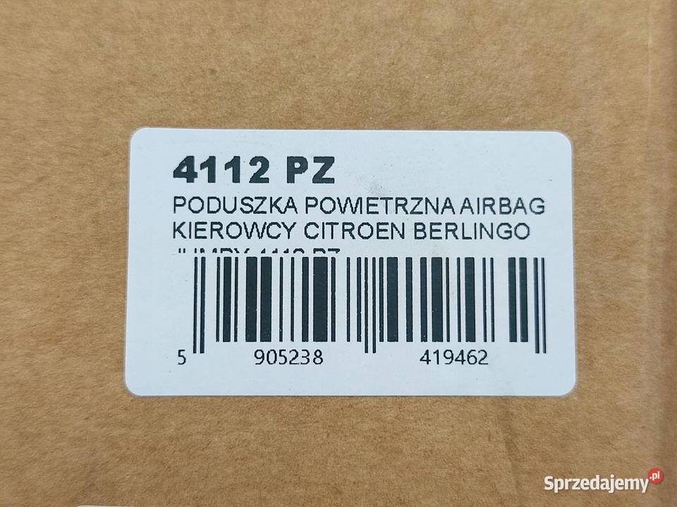 PODUSZKA AIRBAG KIEROWCY CITROEN BERLINGO