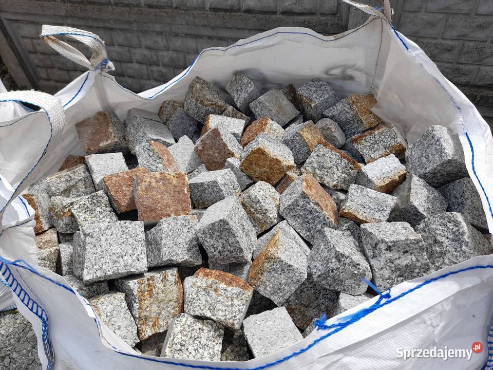 Kostka Piaskowiec Czerwony łupana 6x8