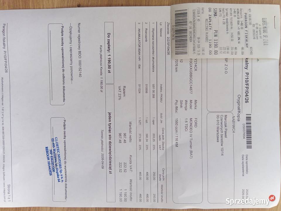 Ford Mondeo Mk4 Polift 2012 16 TDCi Mega Warszawa