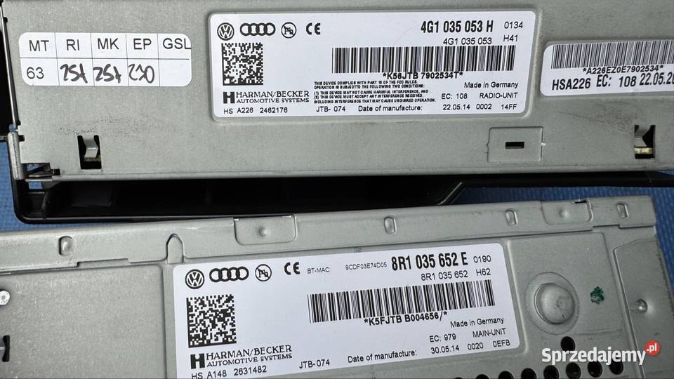 Audi MMI 3G komplet Radio wyświetlacz panel Alwernia