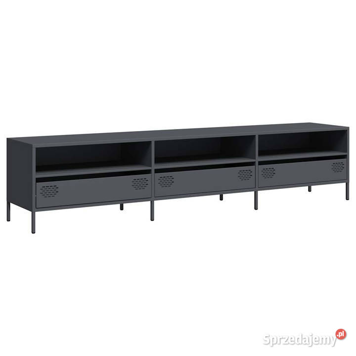 Szafka RTV czarna 202x39x435 stal walcowana na