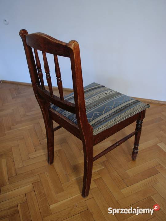Krzesło drewniane tapicerowane PRL Gdańsk