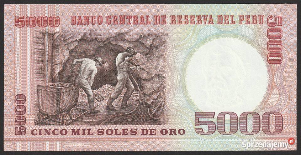 PERU 5000 SOLES 1985 UNC Numizmatyka Łódź