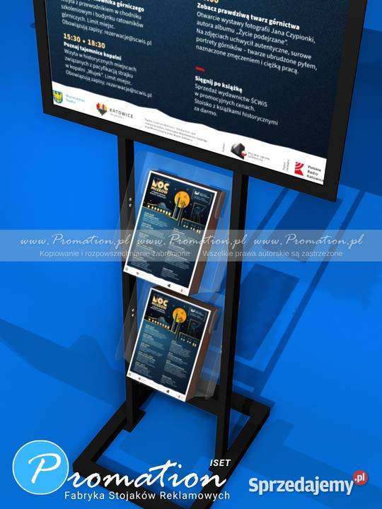 Czarny stand reklamowy na plakat A1 z Łódź