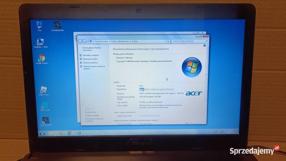 Laptop ASUS X401U AMD C60 2GB Ram 320HDD
