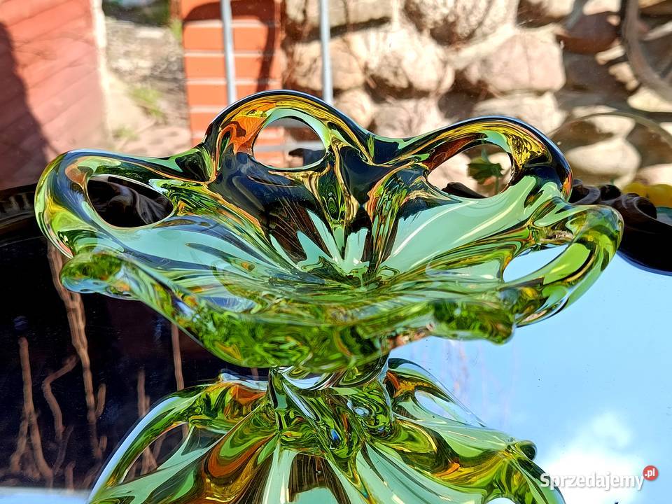 Piękna owocarka patera w kolorze cytrynki Czechy Klenica