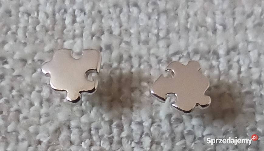Nowe małe srebrne kolczyki próba 925 puzle Radzyń Podlaski