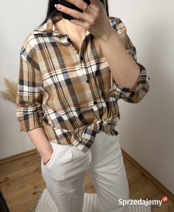 Bawełniana koszula w kratę damska w odcieniach Ostrzeszów