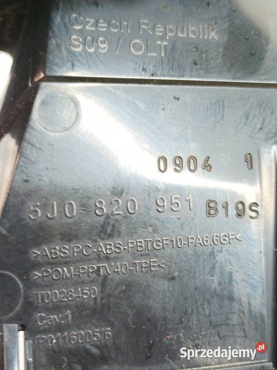 KRATKI NAWIEWU ŚRODKOWA LEWA PRAWA KPL 5J0820951