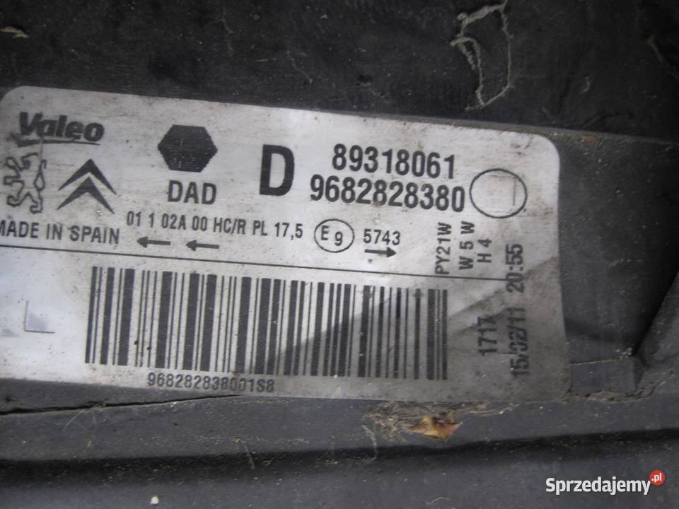CITROEN BERLINGO II 11r lampa prawy przód Części samochodowe
