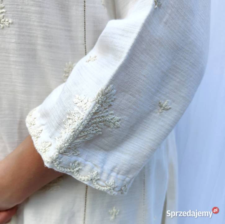 Biały komplet indyjski S 36 boho bohemian tunika Szczecin
