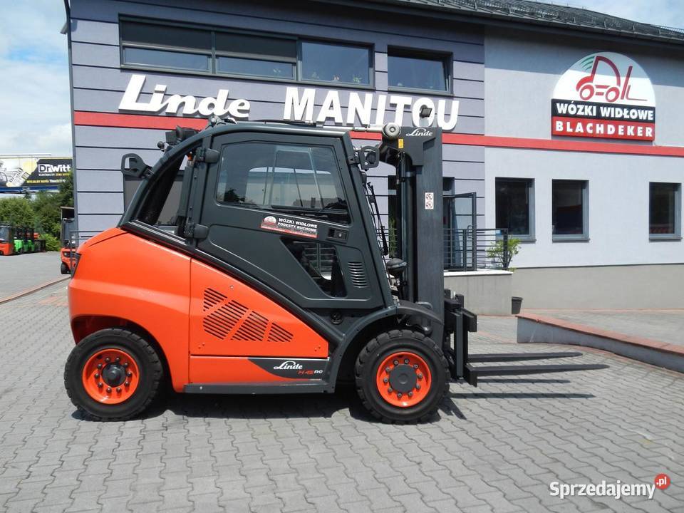 Wózek widłowy kontenerowy Linde H45D02 Triplex kabina Mogilany
