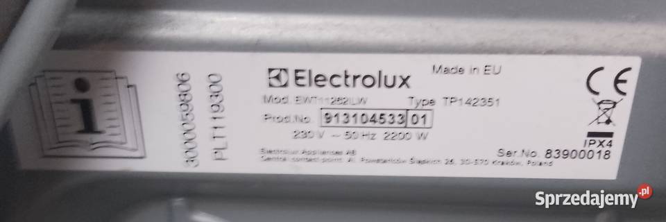 Sprzedam pralkę Elektrolux Płock