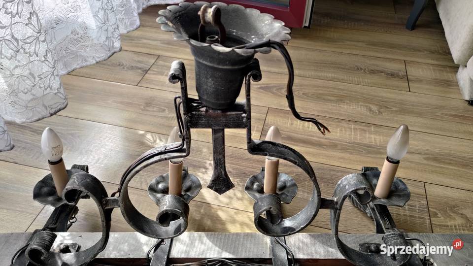 Lampa wisząca stylowa stara ręczna robota belka Kraków