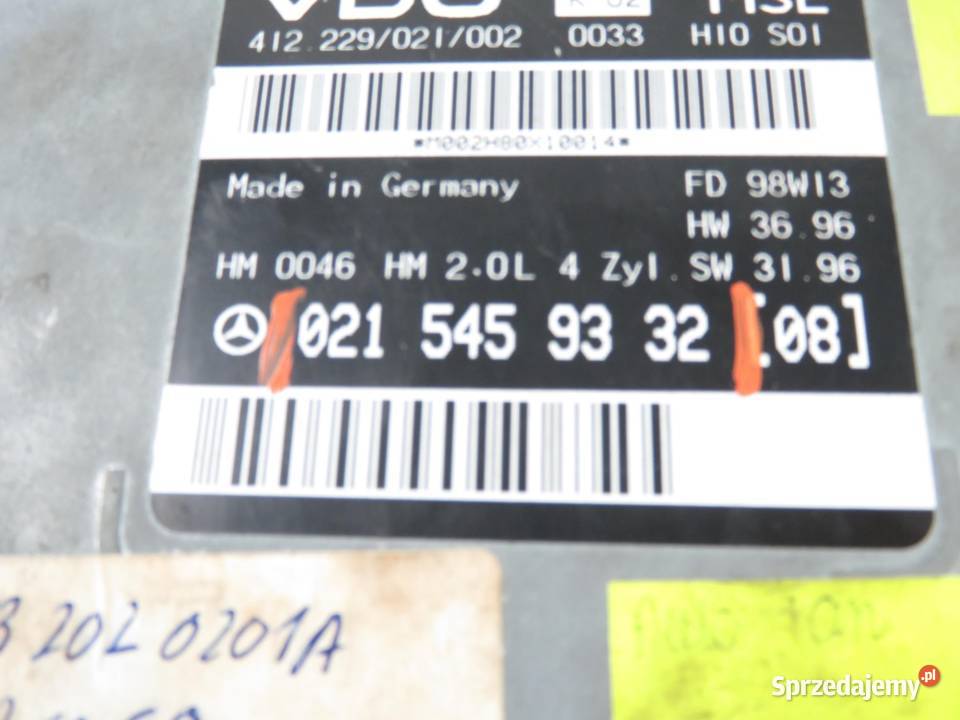 STEROWNIK MERCEDES KLASA C W202 C 200 0215459332 osobowe Motoryzacja